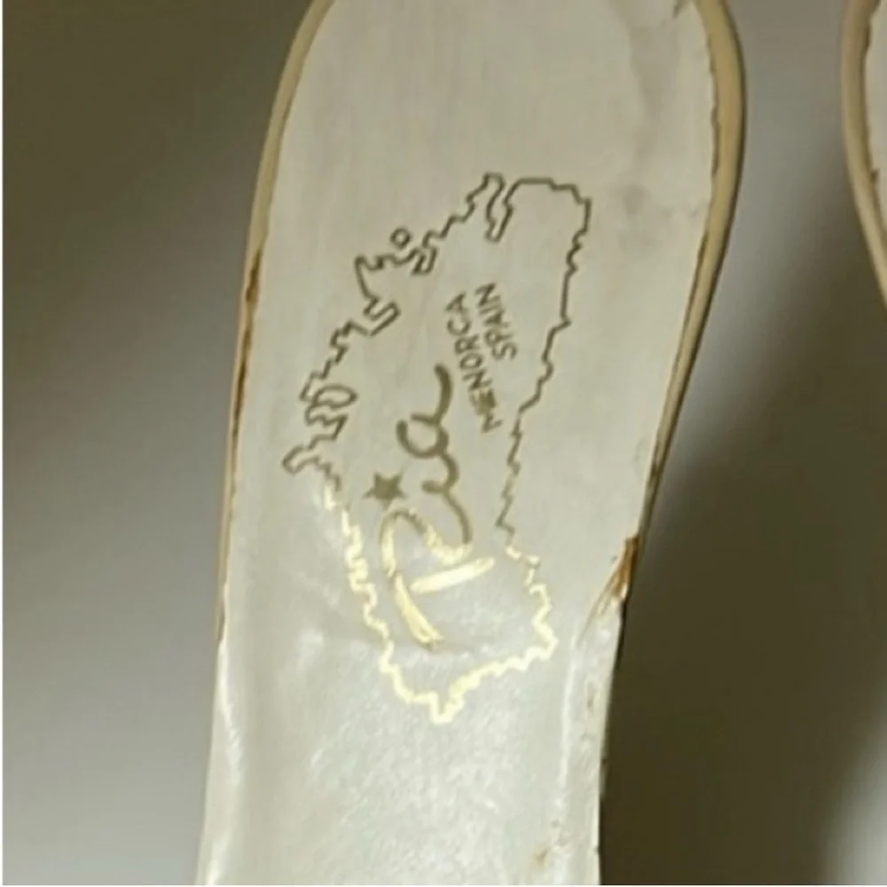 Ria Menorca Women’s Cream With Gold Wedge Heel